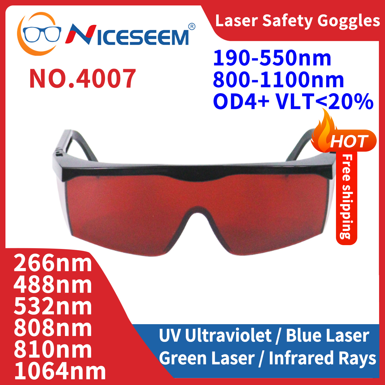 Industrial Blue Laser - 1064nm Infrarood Laser Veiligheidsbril IPL Ontharing