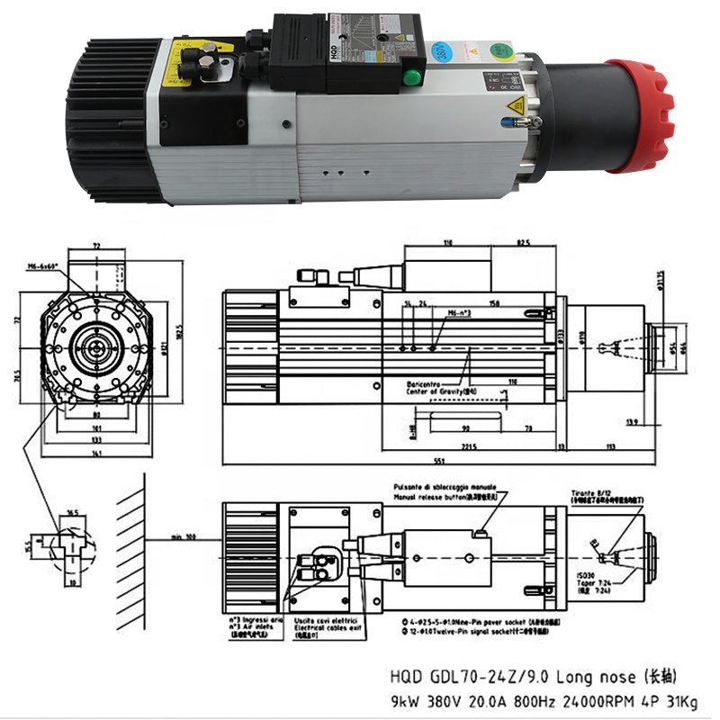 Cnc Spindle Motor - Leveranciers HQD 9kw 220 v 380