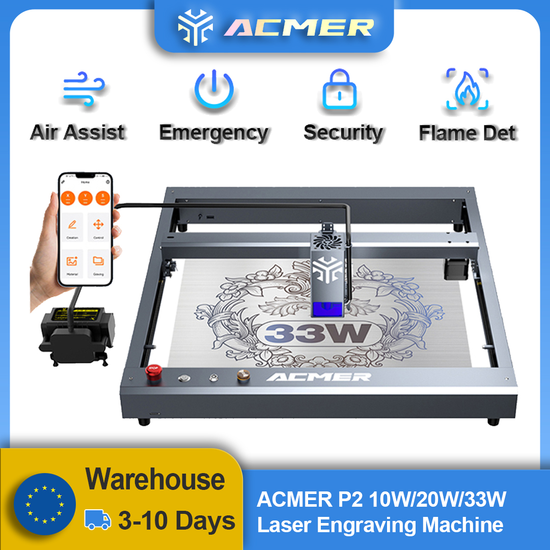 Industrial Laser Engraver - ACMER P2 Lasergraveermachine 33W 20W 10W