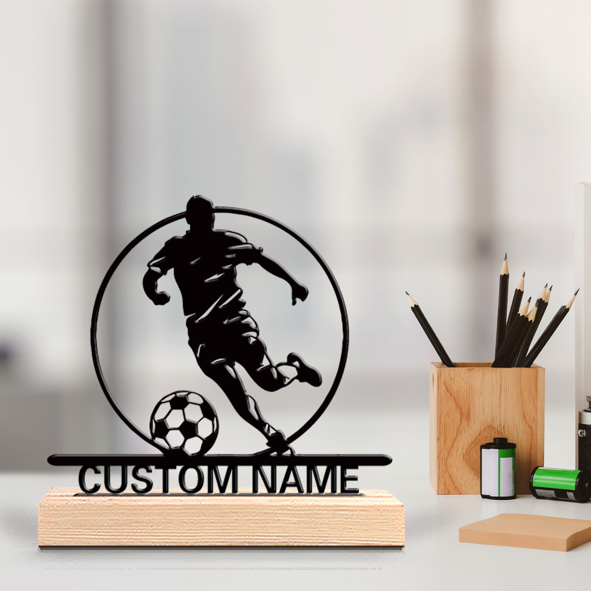 Desktop Laser Engraver - Aangepaste voetbalspeler metalen beeldje met naam,