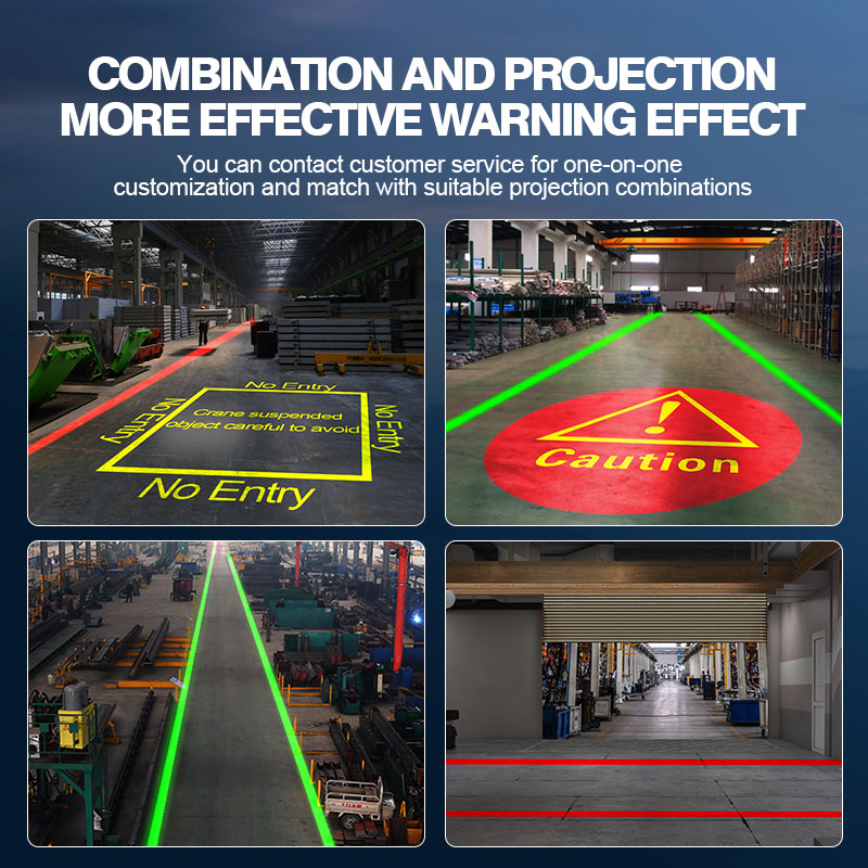 Industrial Laser Line Projector - Industriële laserveiligheidslijnprojector met verstelbare projectiebreedte, heftruckwaarschuwings-