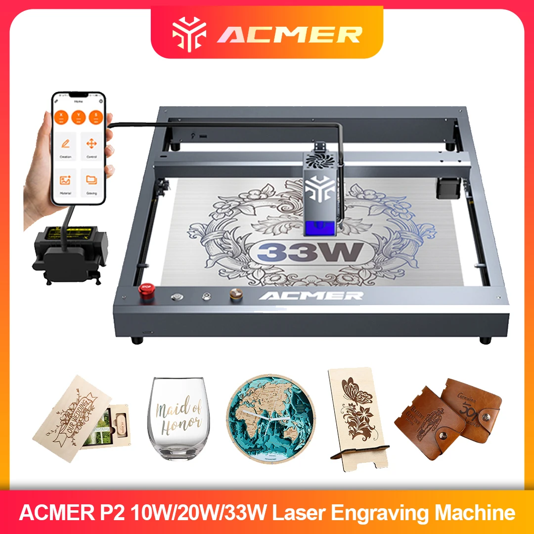 Industrial Laser Engraver - ACMER P2 Lasergraveermachine 33W 20W 10W