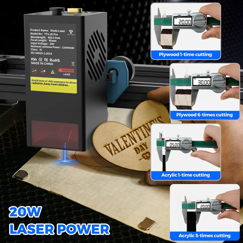 Twotrees TTS-20 Pro 20W Laserg - Industrial Grade Laser Engraver recensie en prijs