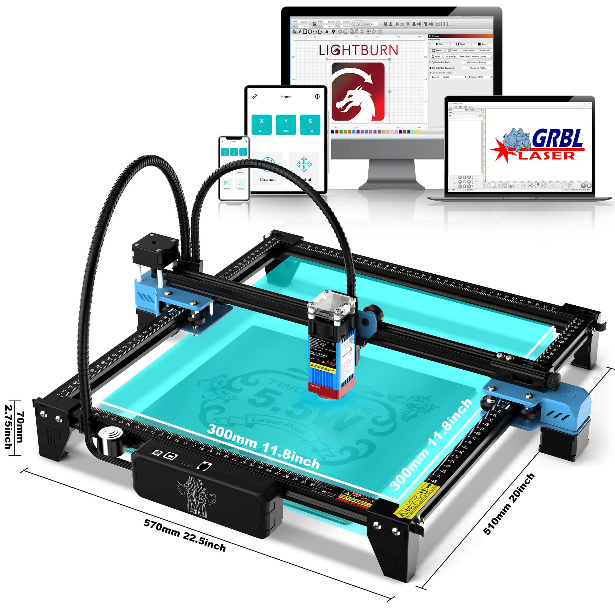 Twotrees TTS-55 Pro Cnc Laser  - Industrial Laser Engraver recensie en prijs